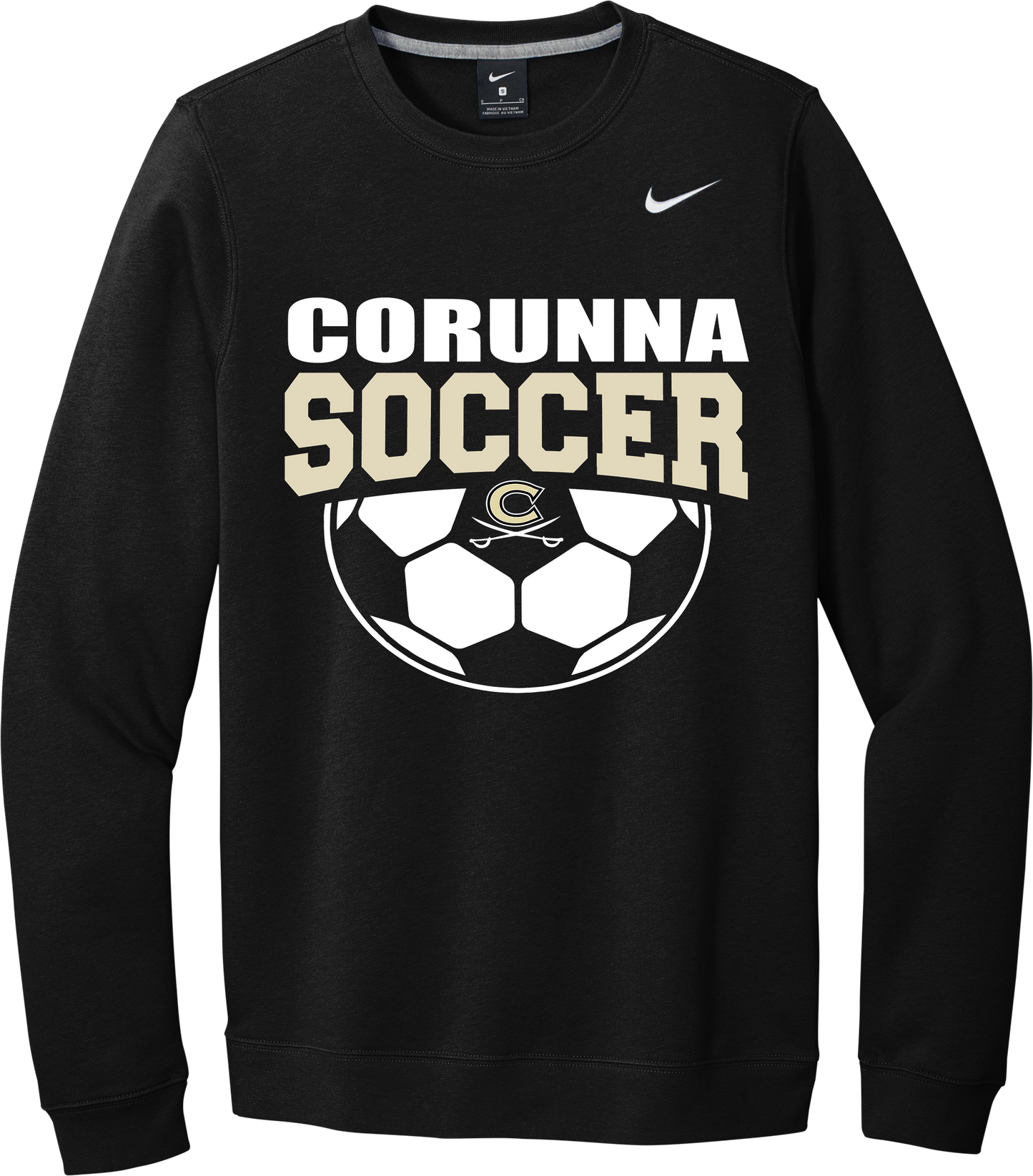 Corunna Boys Soccer Nike Black Crewneck Sweatshirt