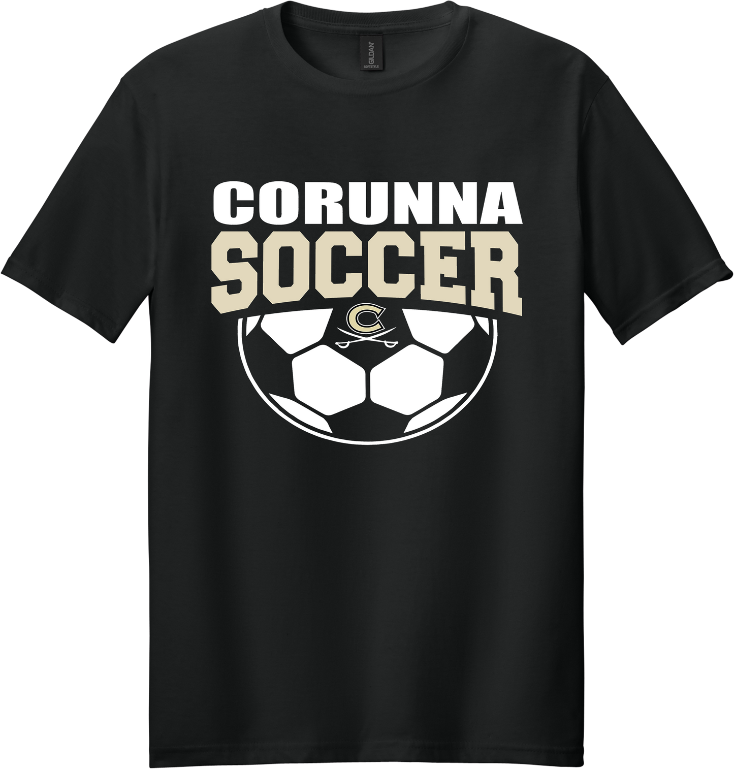 Corunna Boys Soccer Gildan Softstyle Black T-Shirt