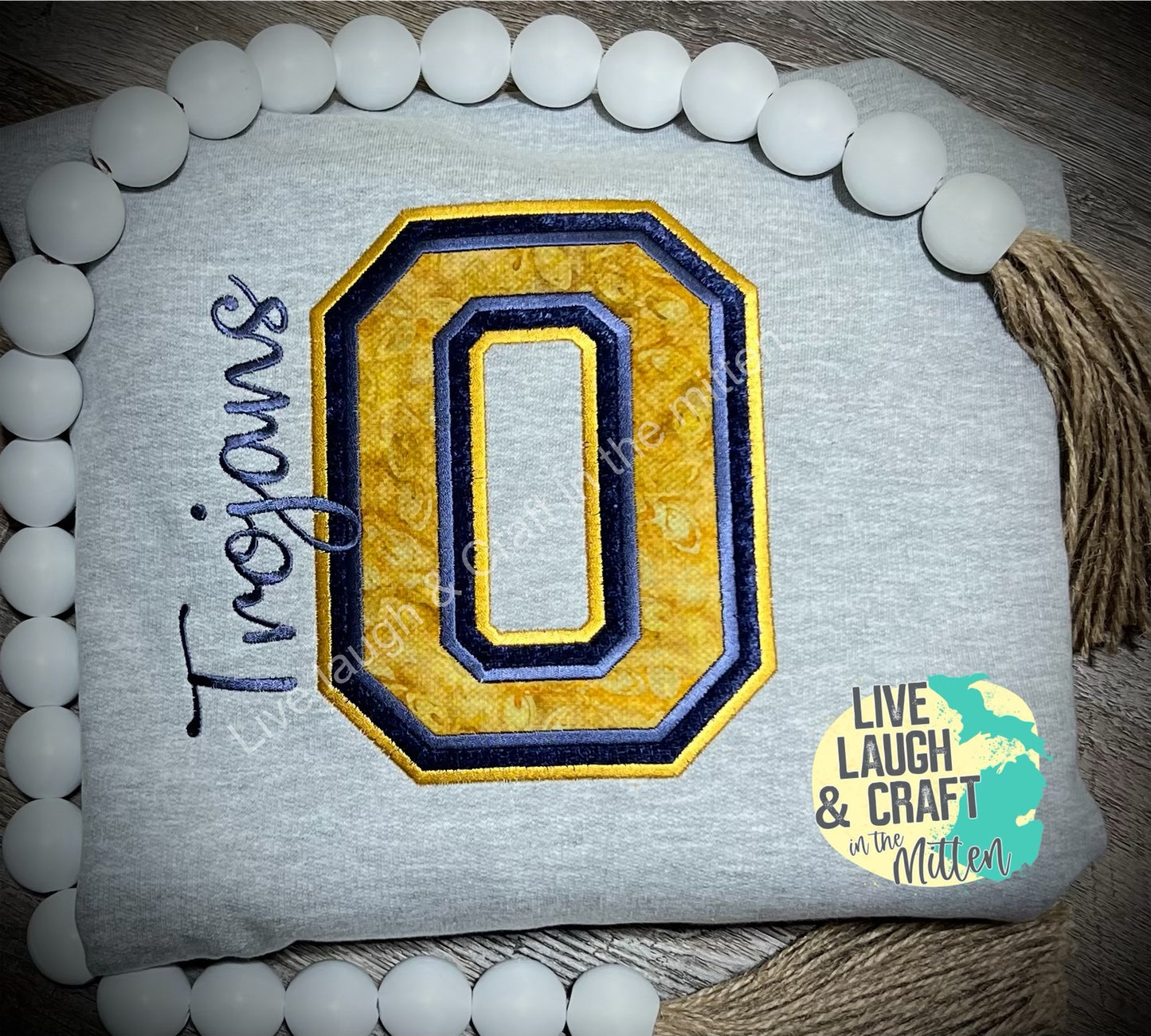 Area Schools Letter and Name Embroidered Design