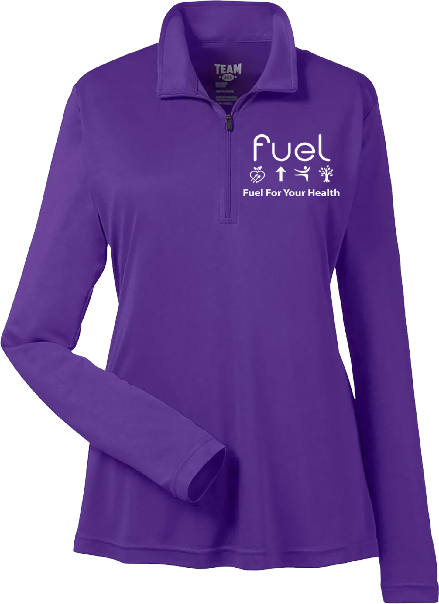 Fuel for your health Logo Quarter Zip Purple
