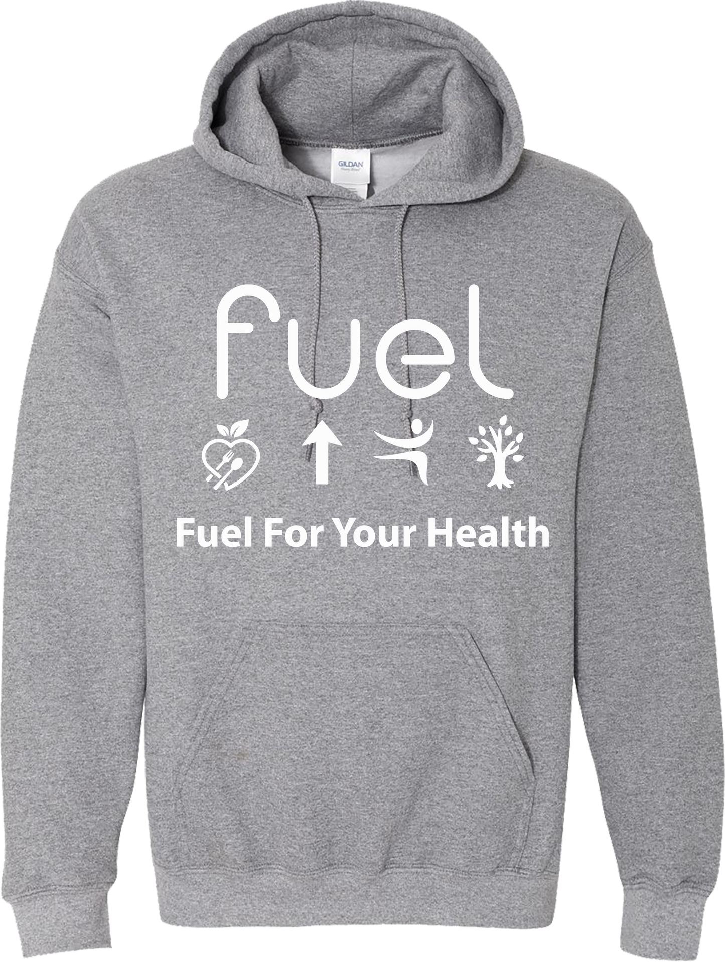 Fuel for your health Logo Heather Gray Hoodie Sweatshirt