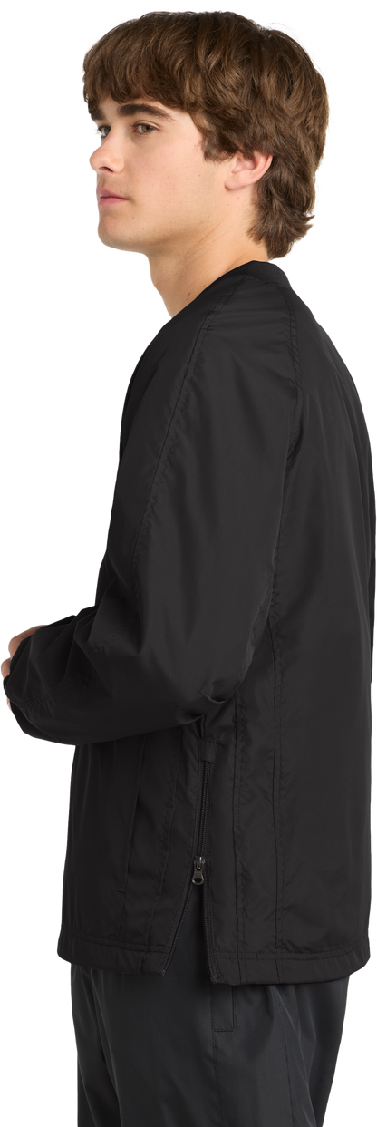 Sport-Tek V-Neck Raglan Wind Shirt with Embroidered School Logo
