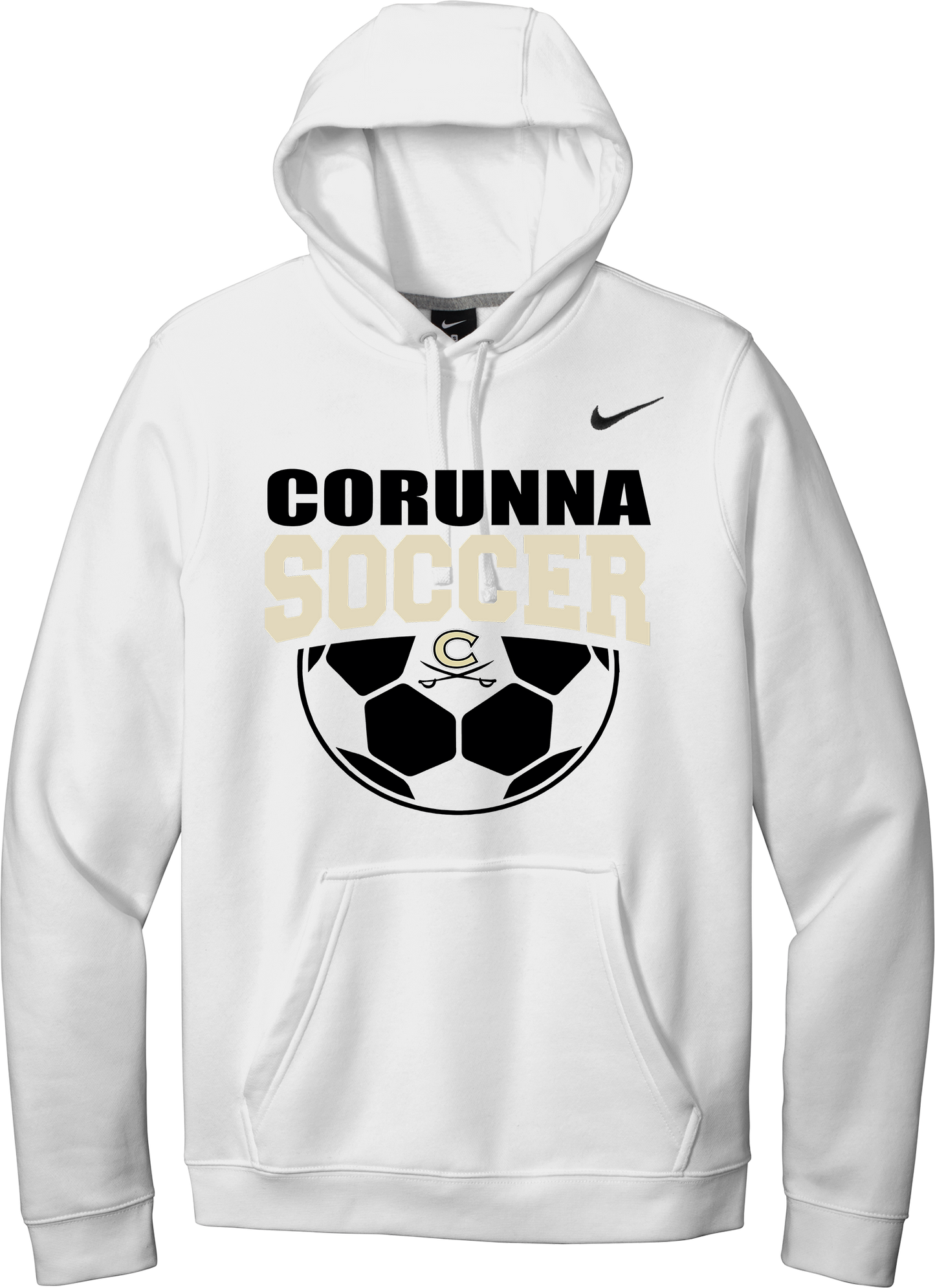 Corunna Boys Soccer Nike White Hoodie Sweatshirt
