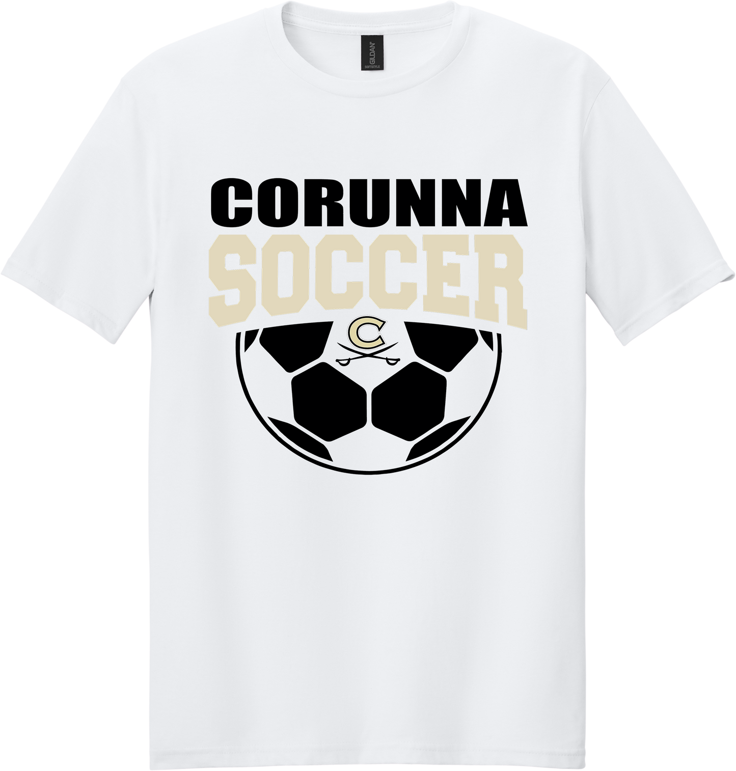 Corunna Boys Soccer Gildan Softstyle White T-Shirt