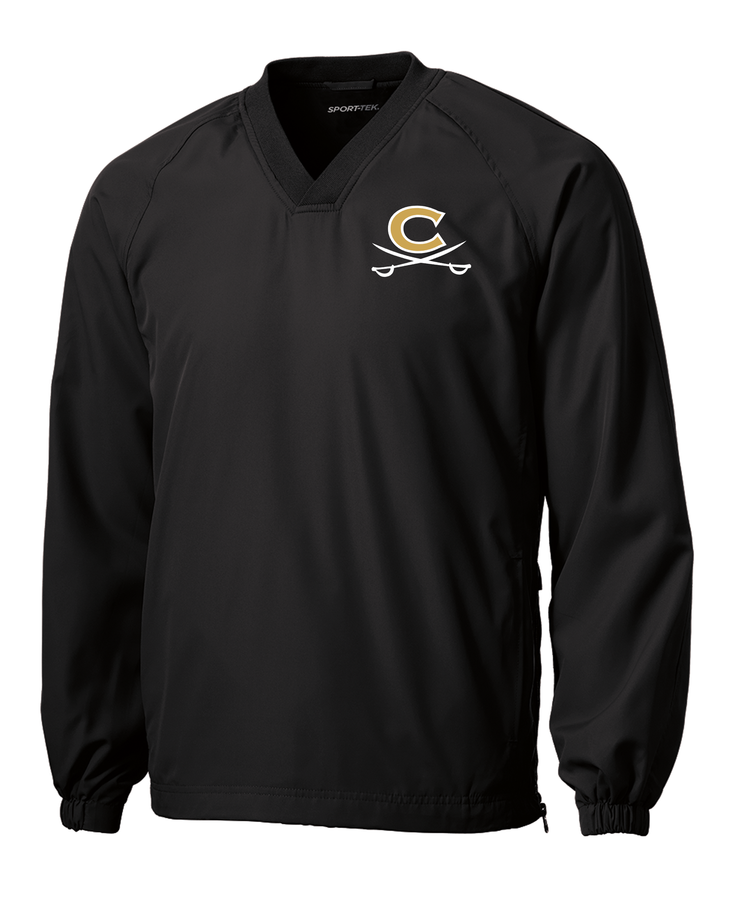 Sport-Tek V-Neck Raglan Wind Shirt with Embroidered School Logo