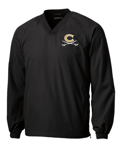 Sport-Tek V-Neck Raglan Wind Shirt with Embroidered School Logo