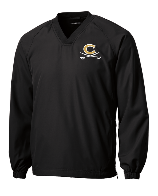 Sport-Tek V-Neck Raglan Wind Shirt with Embroidered School Logo