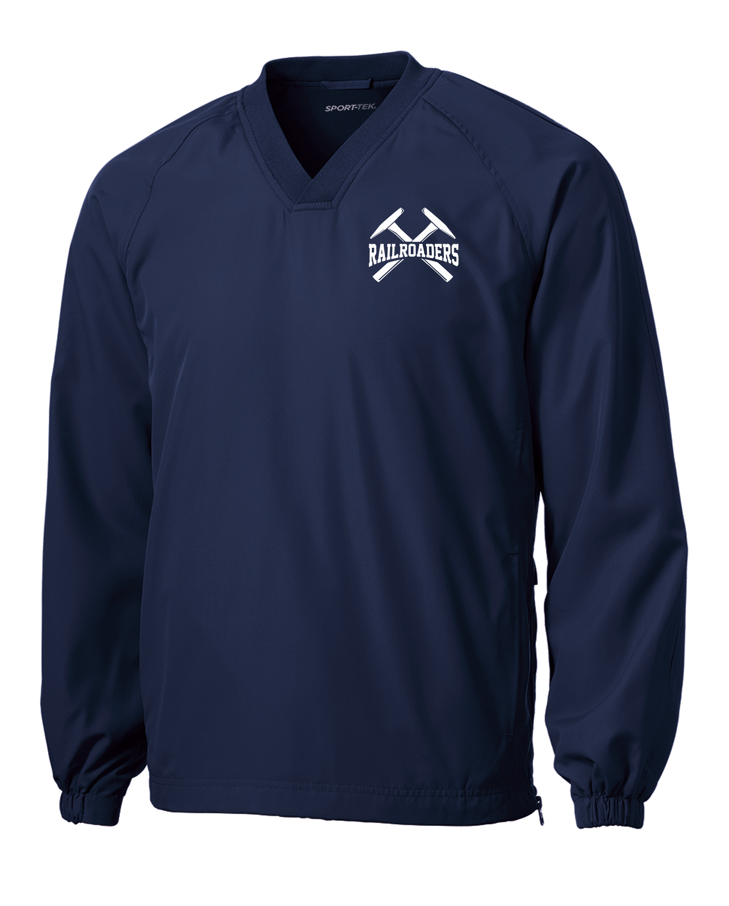 Sport-Tek V-Neck Raglan Wind Shirt with Embroidered School Logo