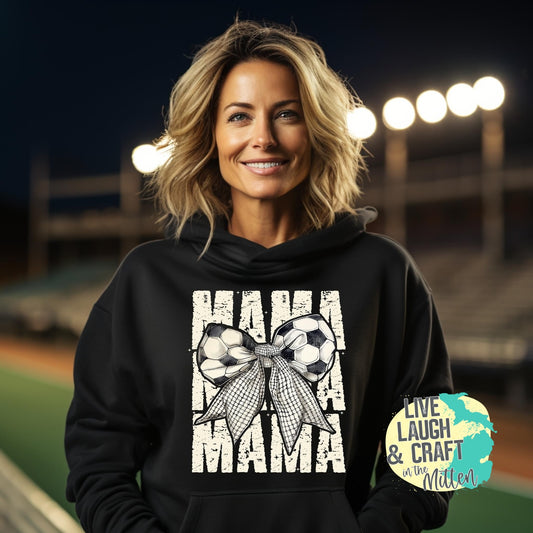 Soccer Mama Stacked with Bow Front  Design