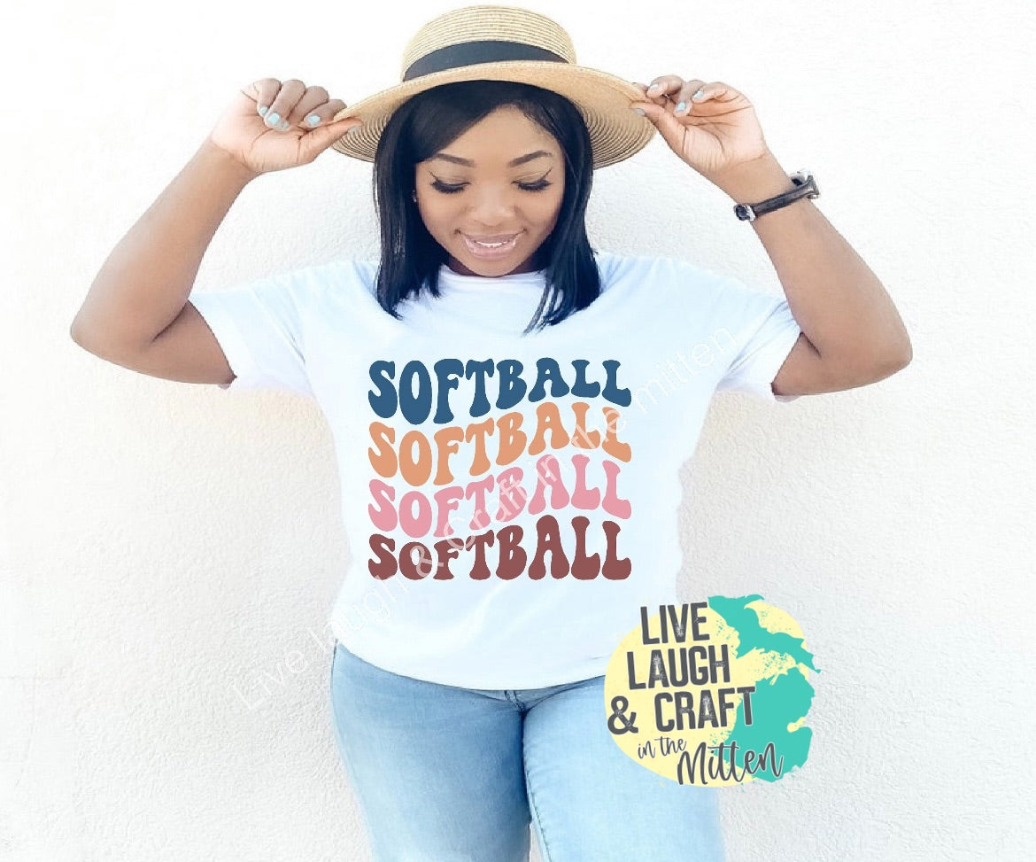 Softball Wavy Design