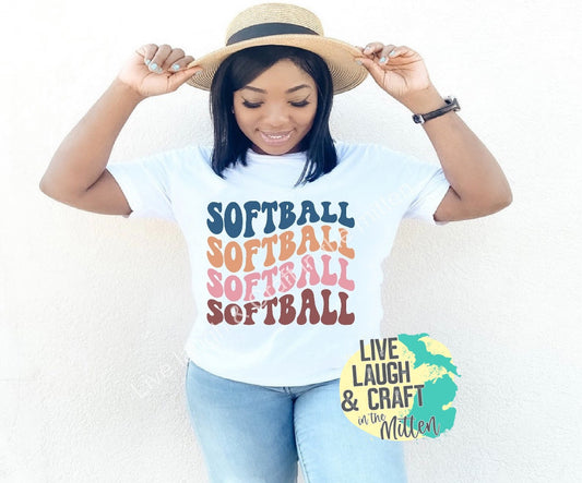 Softball Wavy Design