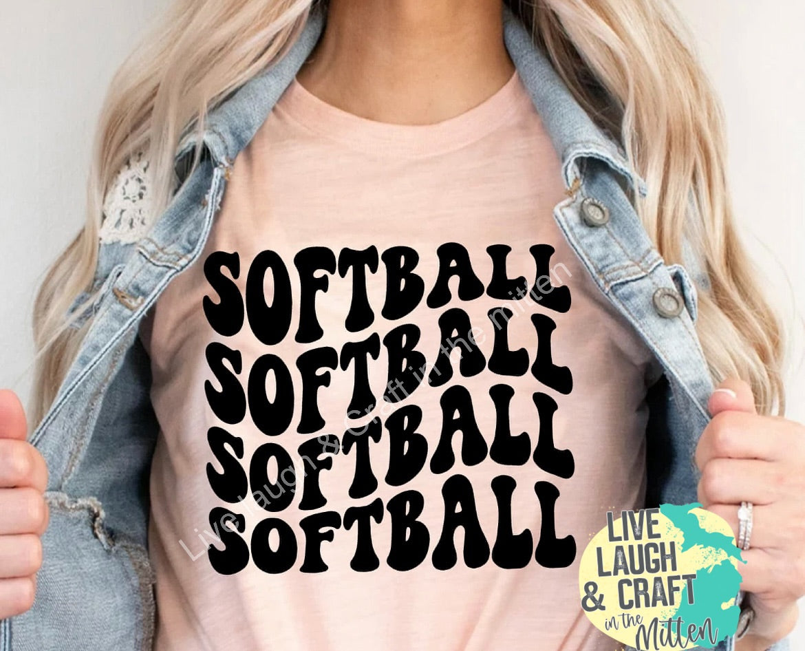 Softball Wavy Design