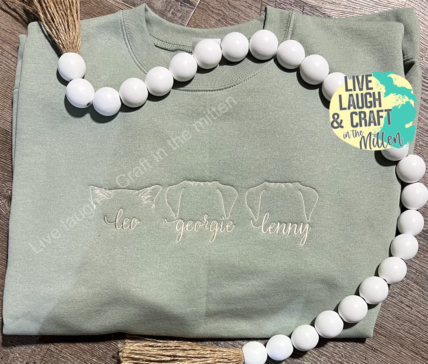 Embroidered Dog or Cat Breed Face Outline and Name