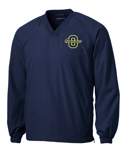 Sport-Tek V-Neck Raglan Wind Shirt with Embroidered School Logo