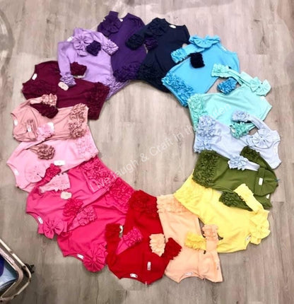 Embroidered Wreath Ruffle Dress