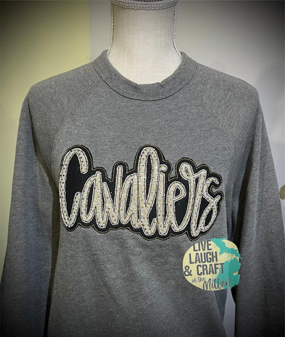 Cavaliers, Orioles, Railroaders, Trojans Embroidered Double Stacked Design