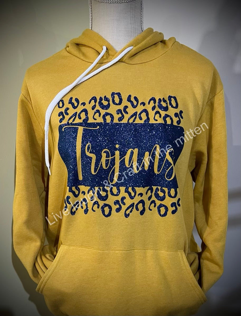 Trojans Glitter Leopard Design