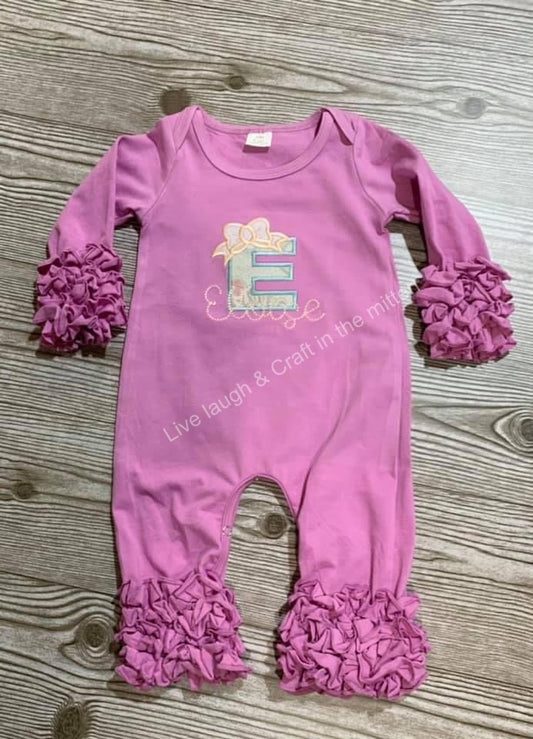 Embroidered Monogram Ruffle Outfit